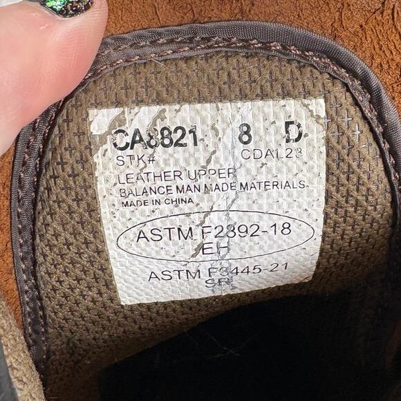 Carolina Men's Elm 8" Waterproof Leather Lace Up Logger Boots Size 8 - Picture 6 of 9